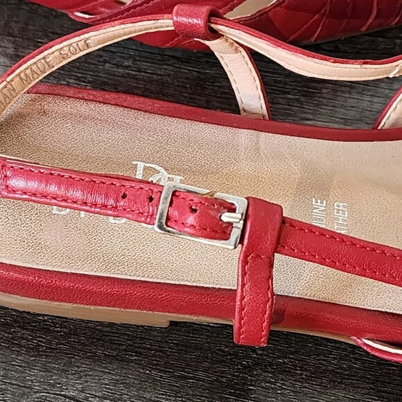 Women's Heels Genuine Leather Slingback Red Size French 40 - Picture 7 of 10